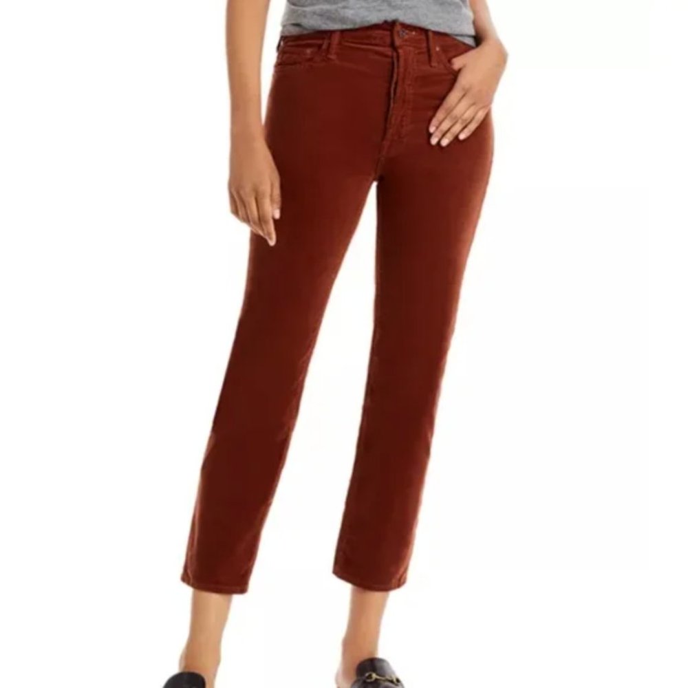 MOTHER Denim Tomcat Cropped in Hopscotch Corduroy